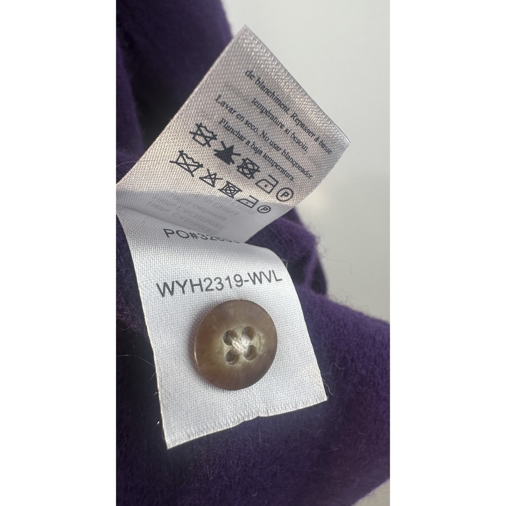 Faherty Cloud Cashmere Sweater Shirt Purple Button Front Medium Quiet Luxury - Picture 10 of 16